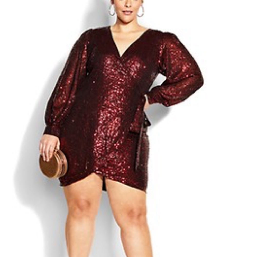 Brand new never worn burgundy shimmery dress
